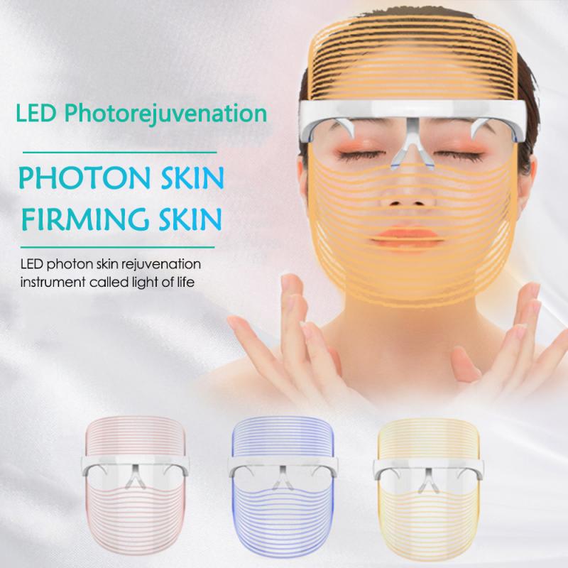 Tragbare 3 Farbe LED Licht Verjüngung Gerät Led Maske Schönheit Gerät Schönheit Instrument Spektrum Maske Heimgebrauch Schönheit Geräte