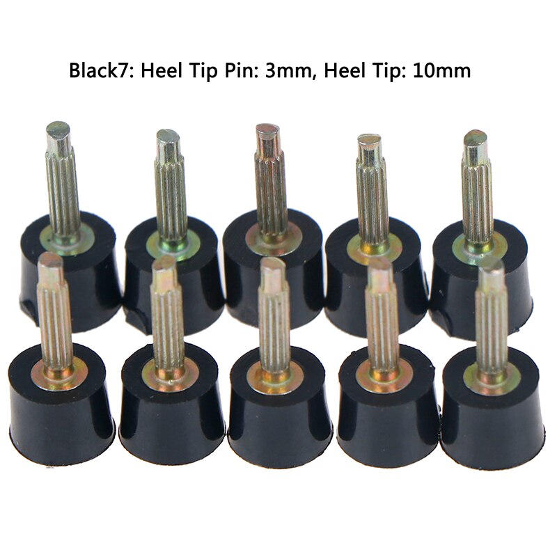 Goupilles de réparation de talon, 5 paires, pointes de chaussures, robinets de cheville, chaussures de remplacement, accessoires de chaussures: Black 7