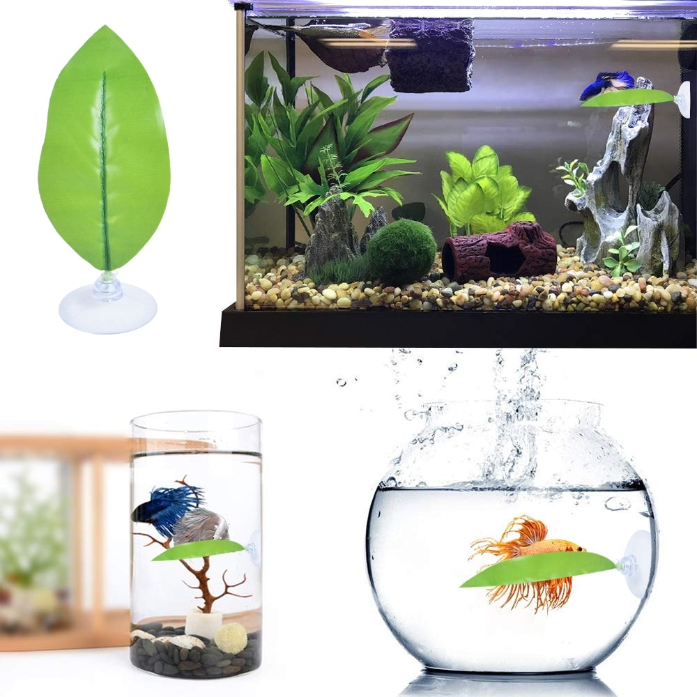 Aquariumdecoratie, aquariumdecoratie, betta visblad, aquariumlandschap, plastic zuignap, betta hangmat