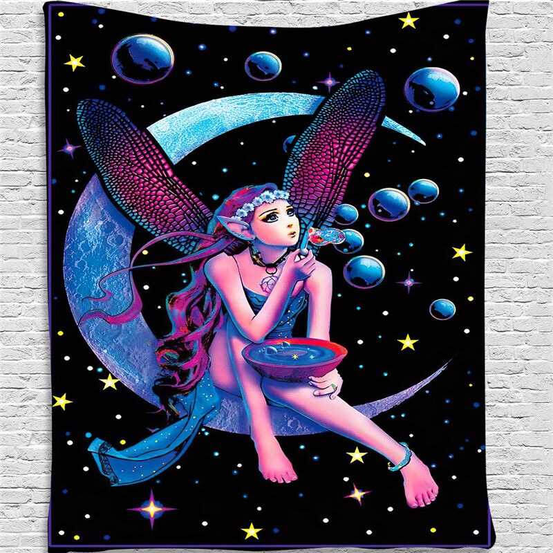 Tapiz colgante de Mandala Hippie , colorida manta psicodélica Bohemia, decoración artística para el hogar, 95*73cm: 04