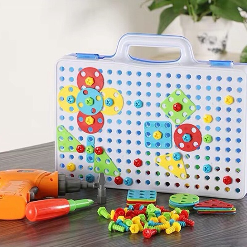 Kreative freundlicher Elektrische Bohrer murmeln Montiert Spiel Werkzeug DIY Modell Bausatz Gebäude Pädagogische Blöcke setzt Spielzeug für Jungen