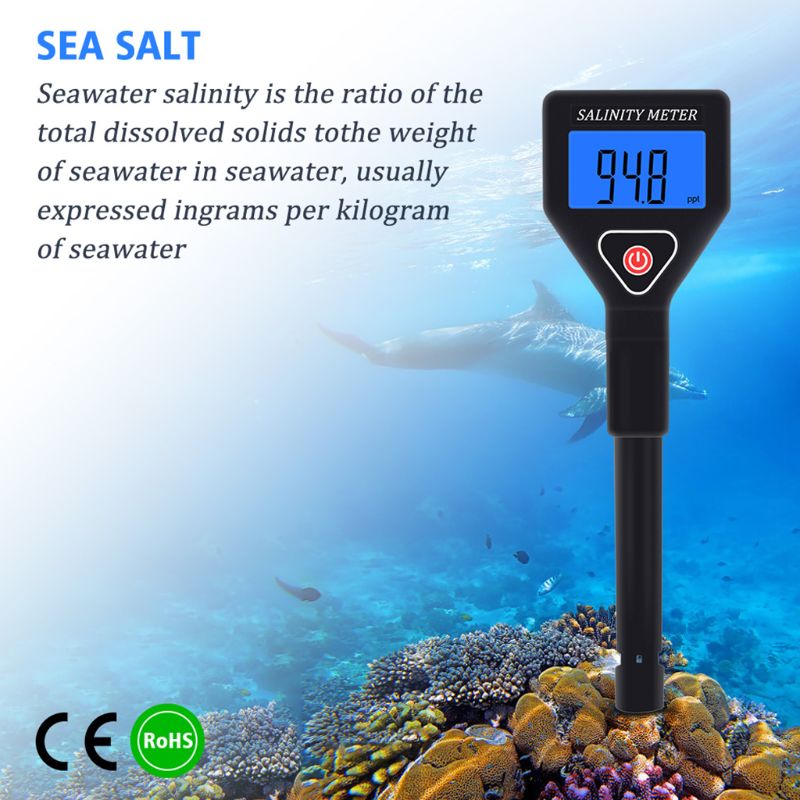 Bærbar saltholdighedsmåler salinometer halometer havvand mad saltholdighedstester saltkoncentrationsmåler til mad, landbrug,