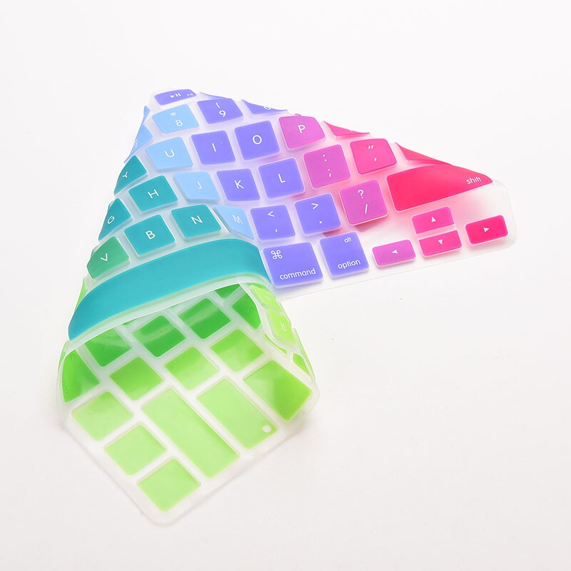 JETTING 1 pc Silicone Rainbow Keyboard Skin Cover For Apple Macbook 13" 15" 17" Laptop Keyboard Stickers US&EU Version