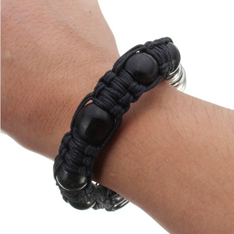 1Pcs Handgemachte Seil Perlen Rohr Armband Tragbare Rauchen Set Kreative Armband Stil Metall Zigarette Rohr schwarz