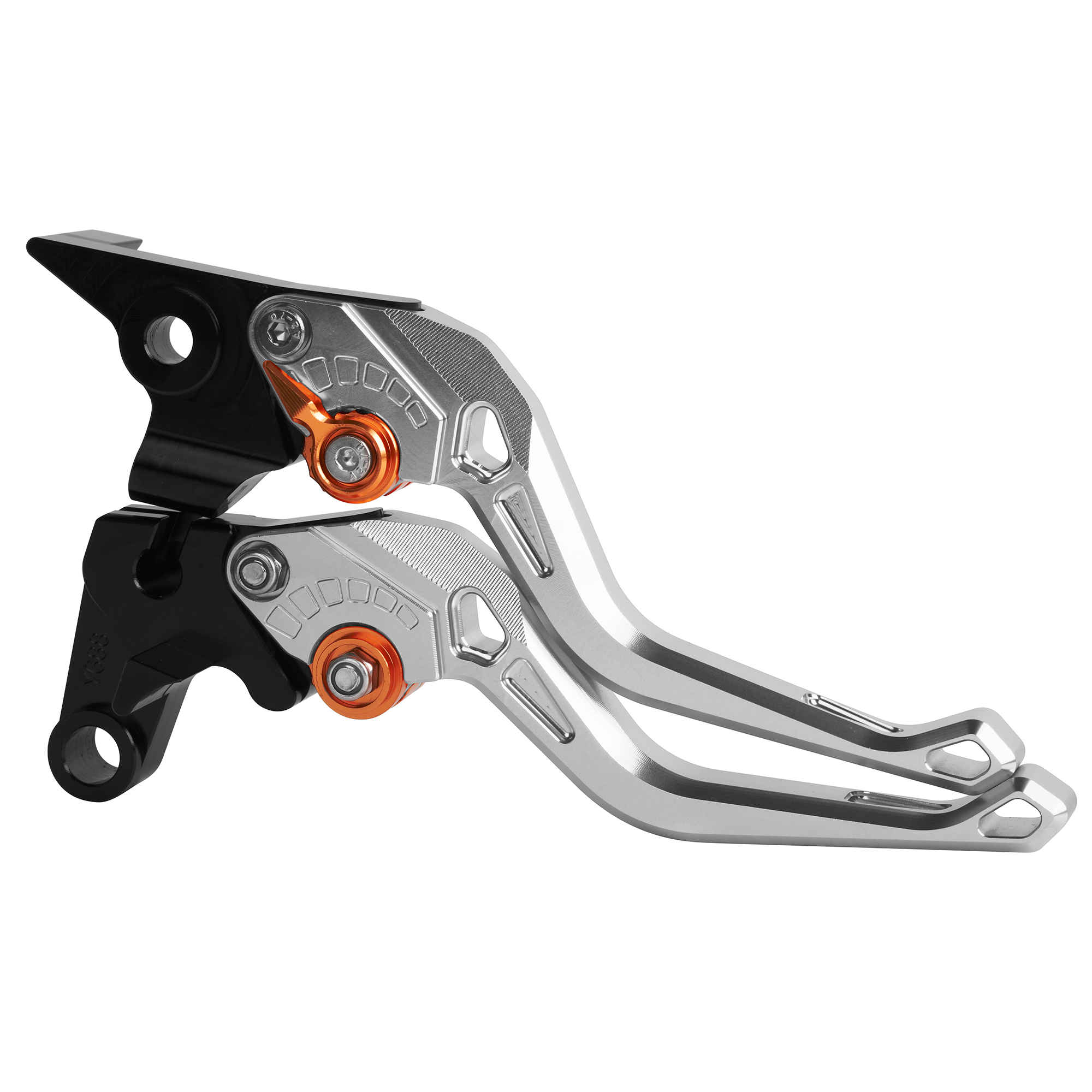 For Yamaha FZ6 FAZER S2 FZ6R MT-07 FZ-07 FZ8 XSR 700 900 ABS MT07 FZ07 MT 07 Motorcycle Adjustable Brake Clutch Short Levers: Silver Orange