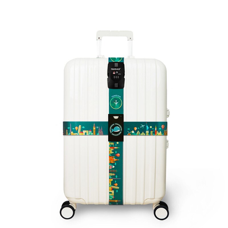 Rhxfxtl bagage tre cifre adgangskode krydsbælte justerbar kuffert bånd sikkerhed bundt bagage reb stropper rejse tilbehør: H5