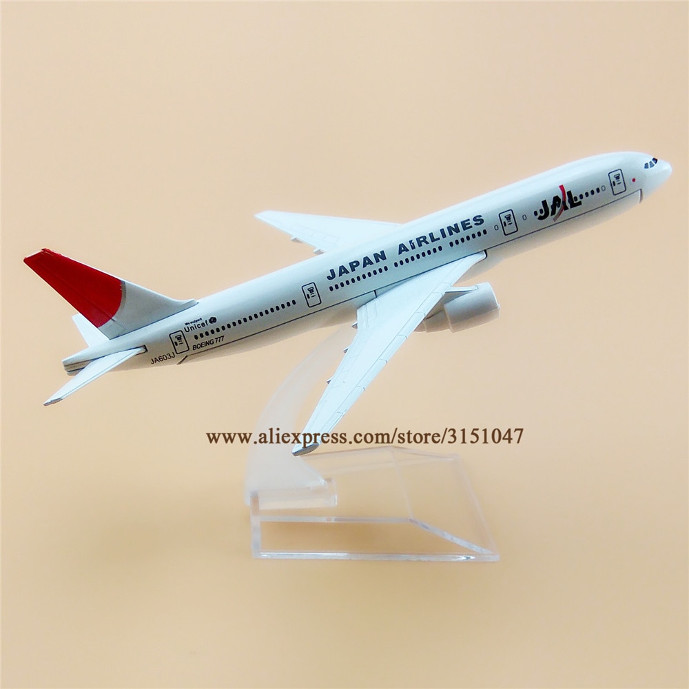 Alloy Metal Air JAL Japan Airlines B777 Airplane Model JAL Boeing 777 Airways Plane Model Stand Aircraft Kids 16cm