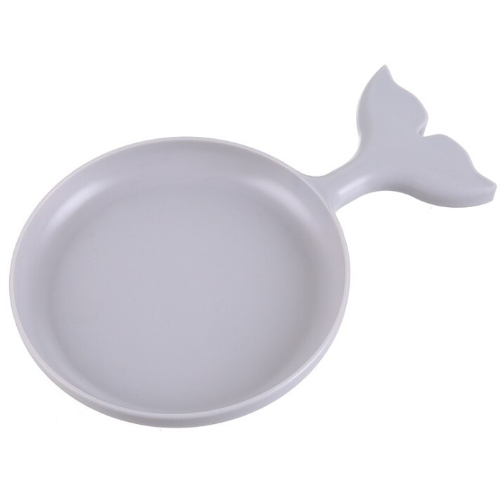 Plateau de service de plateau d'apéritif rond de alimentaire léger avec poignée de queue de poisson pour fruits de collation de Sauce belle: Bleu