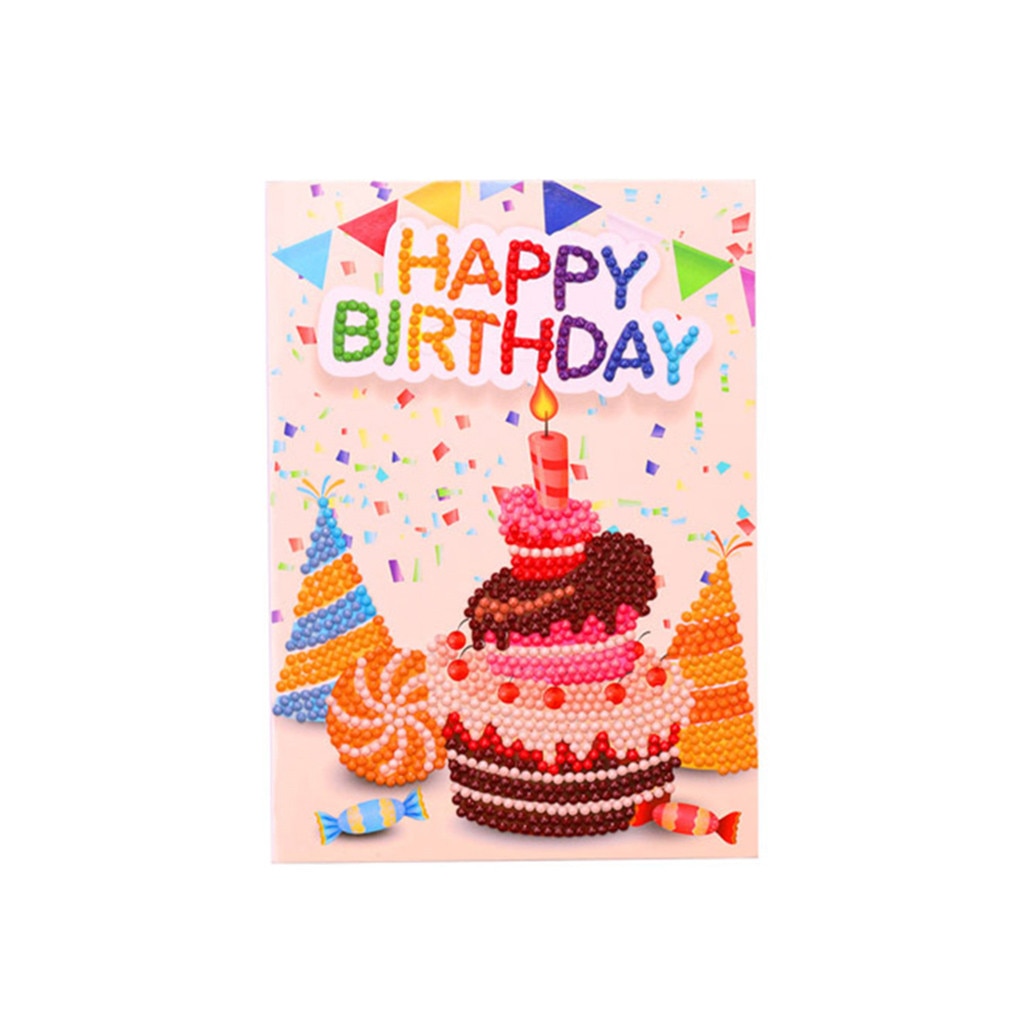 5D Diamond Painting Greeting Card Special Shape Diamond Embroidery Birthday Cards Thanksgiving Cards Cross Stitch Craft: B