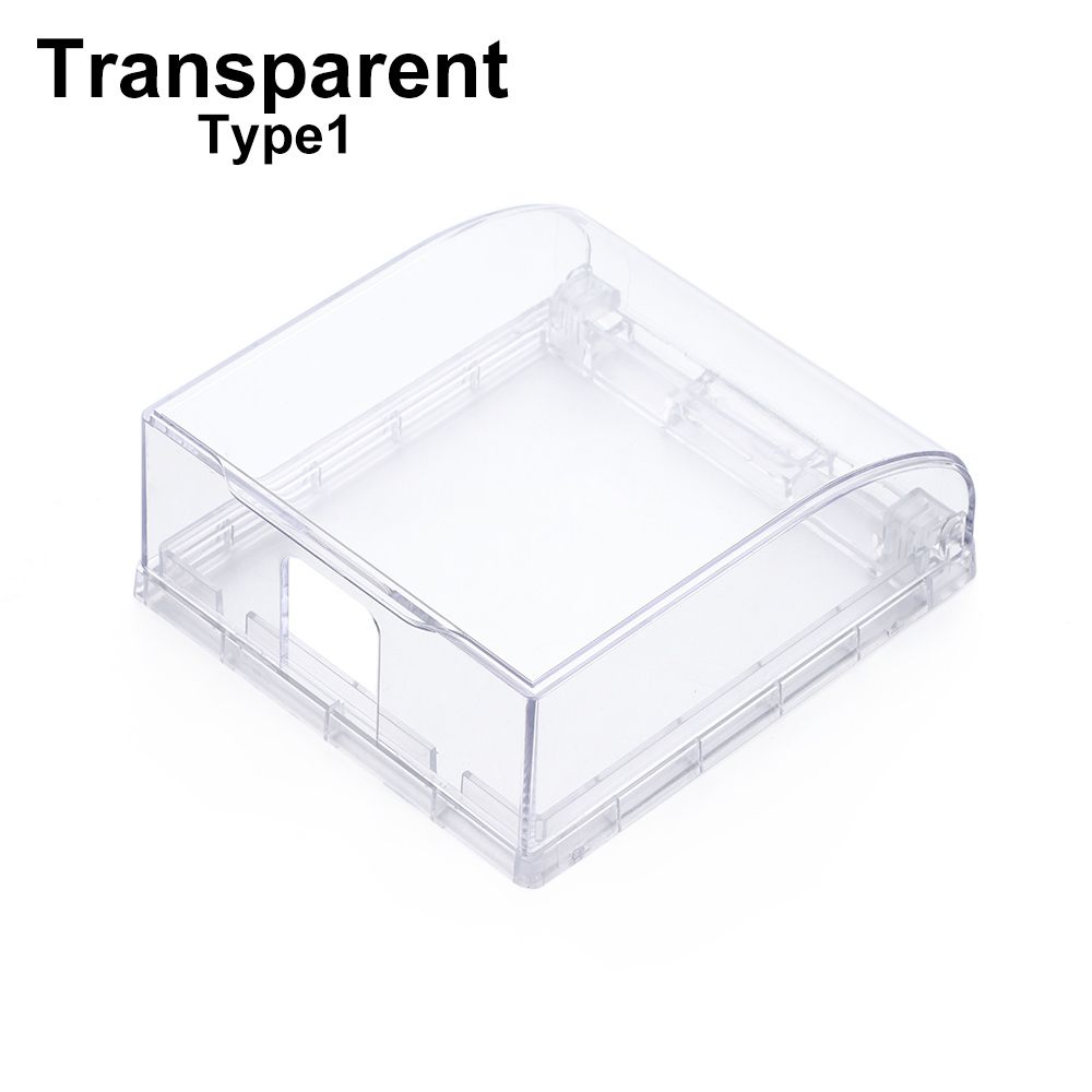 86 Type Self-Adhesive Switch Protective Cover Wall Socket Waterproof Box Protection Socket Electric Plug Cover Splash-Proof Box: Transparent-Type1