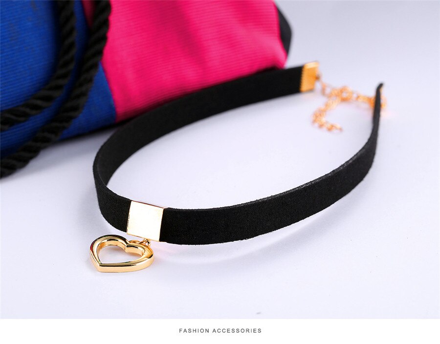 Xqni zwarte flanellen hartpatroon roestvrij staal casual/sportieve match hanger dames torque ketting voor kerstmis