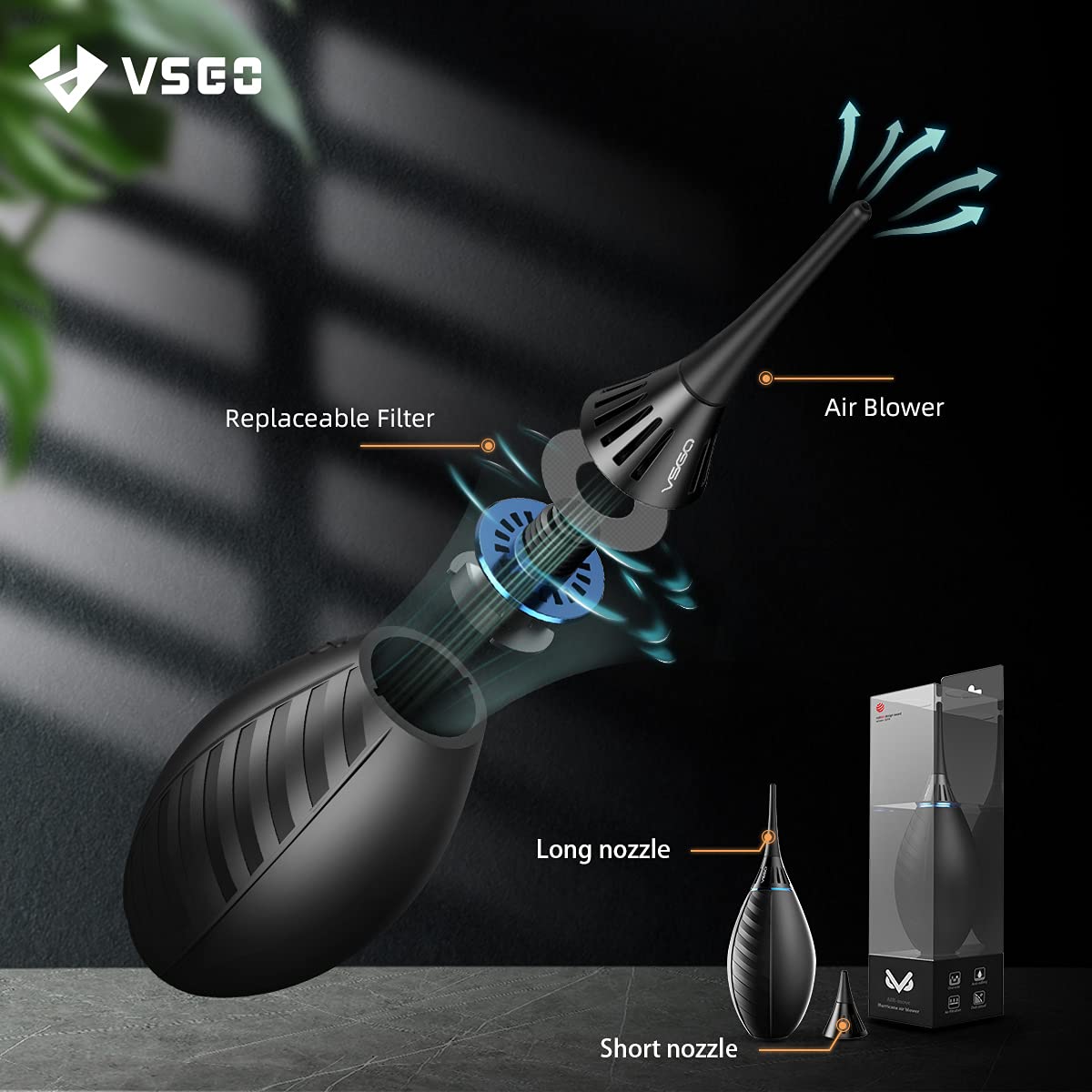 Vsgo Xl Grote Air Blower Rubber Stof Blaster Rocket Lens Cleaner Voor Dslr Video Camera Optische Schoon