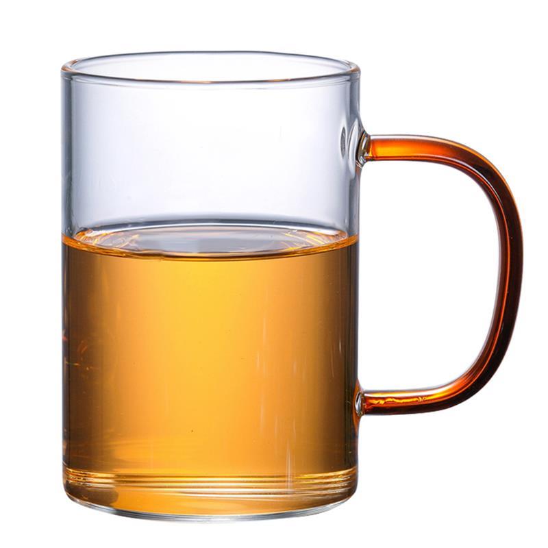 Tasse à boire en verre épais Transparent | Résistant à la chaleur de 300ml ustensiles à manche coloré tasse de thé, tasse de bière en verre pour la maison: 2