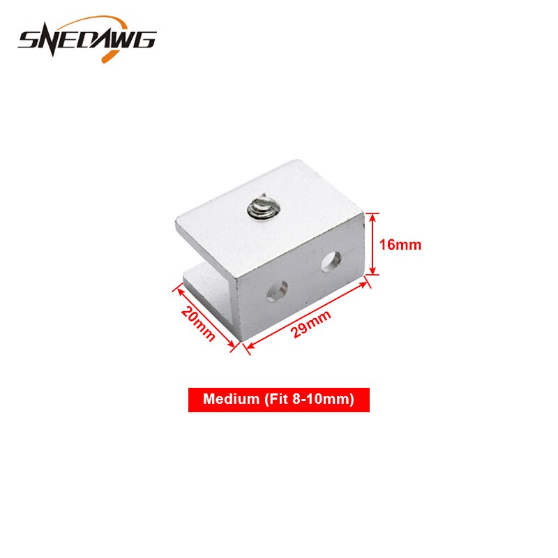 2pcs Space Aluminum Glass Clamp Fit 6~12mm Thickness Glass Clip Shelf Support Showcase Display Cabinet Glass Clamp Clip