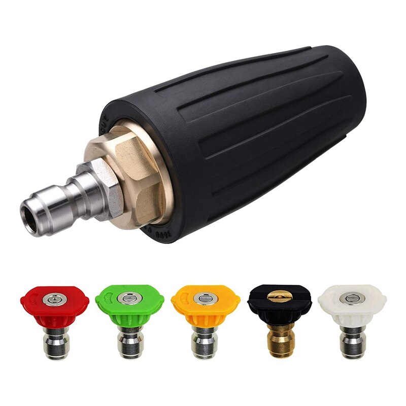 Turbo Düse für Druck Unterlegscheibe, Rotierenden Düse und 5 Tipps, 1/4 Zoll schnell anschließen 3600 PSI: Ursprünglich Titel