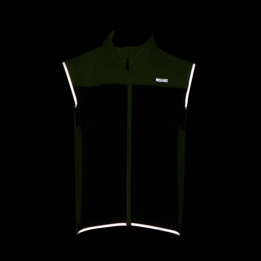 Arsuxeo sykkeljakke for menn vindtett varm sykkelvest ermeløs mtb sykkel sykkeljakke vest polyester sykkelvest
