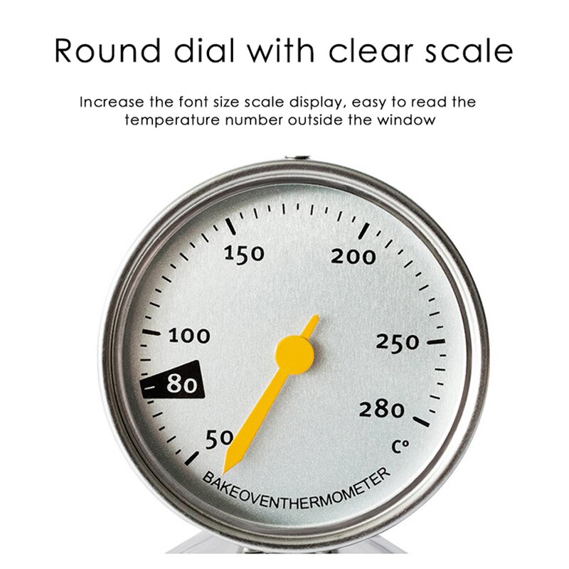 Stainless Steel BBQ Smoker Pit Bimetallic Oven Grill Thermometer Temp Gauge with Dual Gage Instant Read 280℃ Convenierernt Cook
