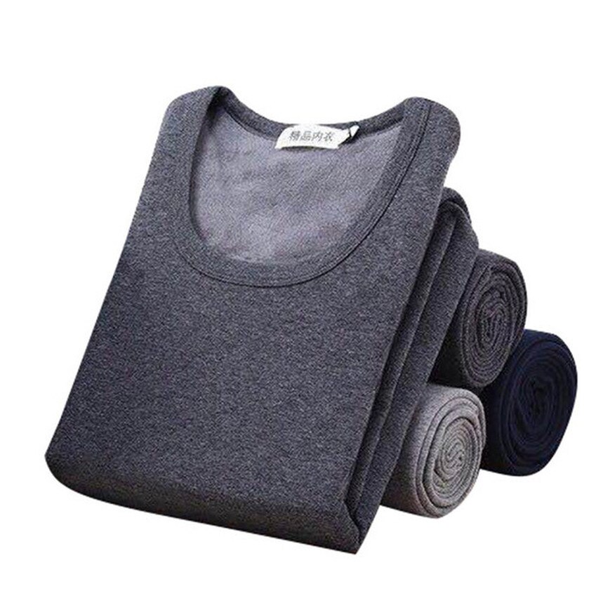 Men's Thermal Underwear Double Layer Plus Velvet Thick Thermal Underwear Large Size 4XL For Russian and Canadian Men Keep Warm