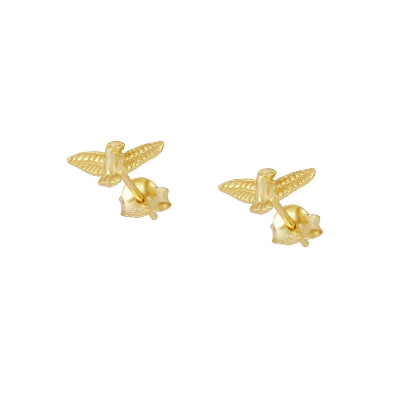 ROXI minimalisme tournesol serpent couronne paix colombe cristaux boucles d'oreilles pour les femmes bijoux de mariage 925 boucles d'oreilles en argent Sterling: Peace Dove gold