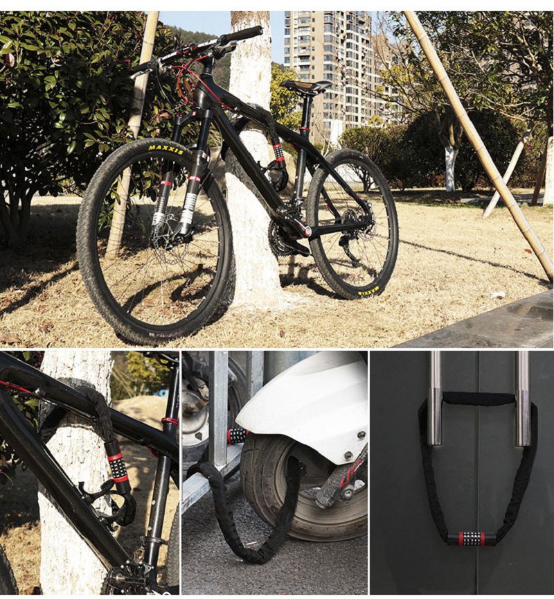 Mtb cykel kode kodeord nøglefri 5 numre kæde kabellås anti tyveri sikkerhed kombination digital låse cykel cykel tilbehør