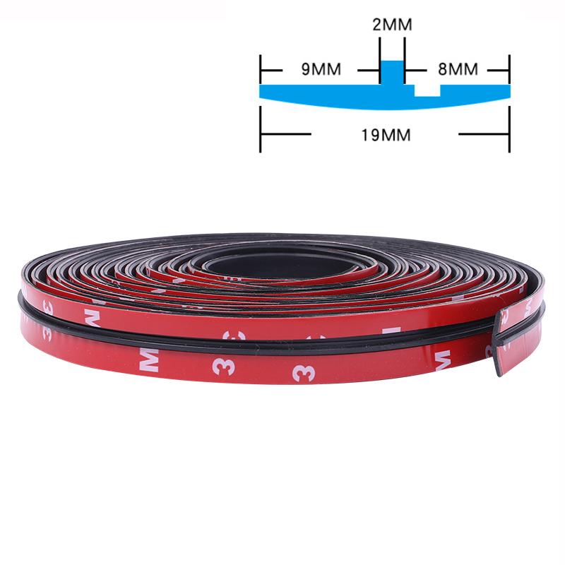 100cm Car Roof Protector Seal Noise Insulation Car Door Weatherstrip Front Rear Windshield Edge Sealing Strip Sticker Accessory: 19mm