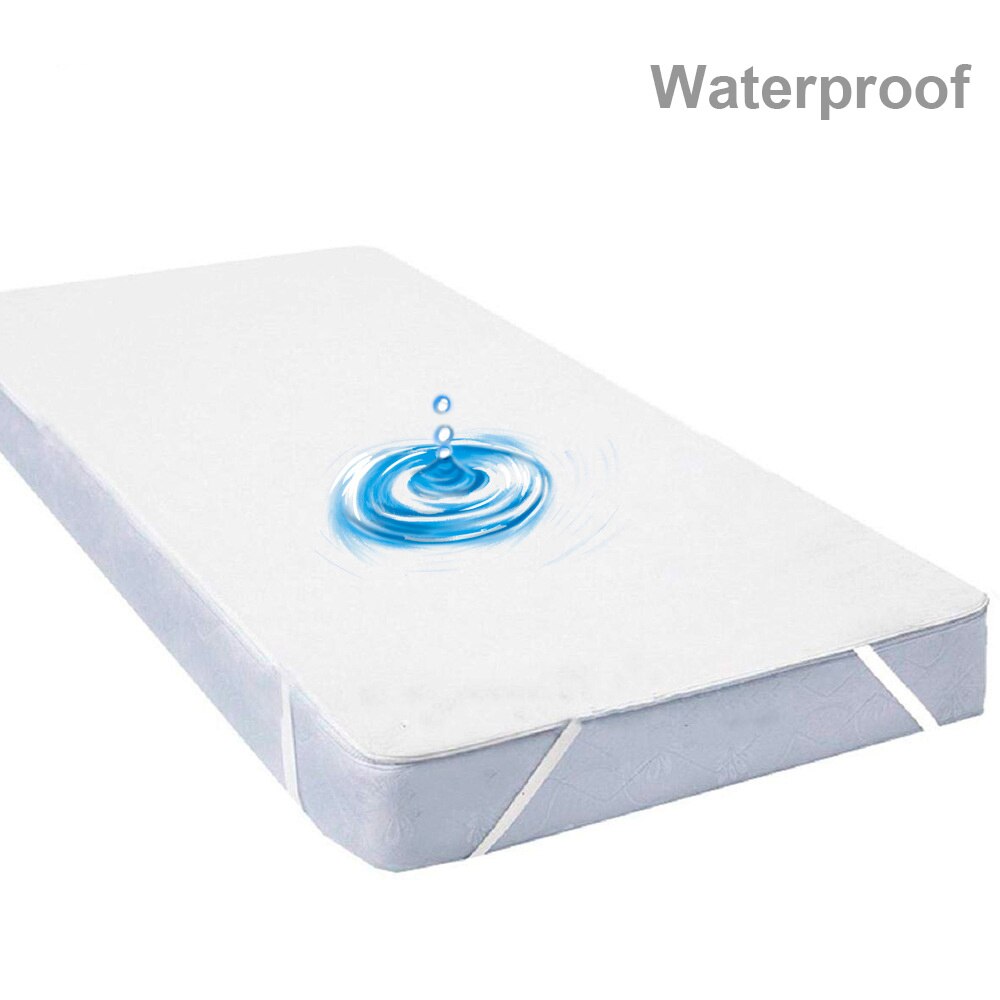 Waterdichte Matrasbeschermer Met 4 Elastische Band Anti-Mijt Ademend Hoeslaken Wit Bed Matrashoes Sprei