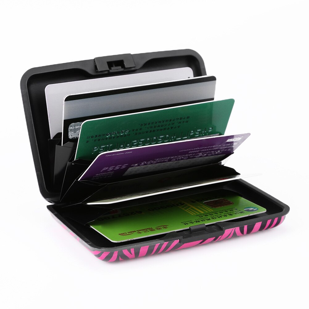 Mode Creditcard Zak Houder Rfid Aluminium Zebra Dier Patroon Portemonnee Vrouwen Mannen Metalen Business Bank Card Protector Case Purse