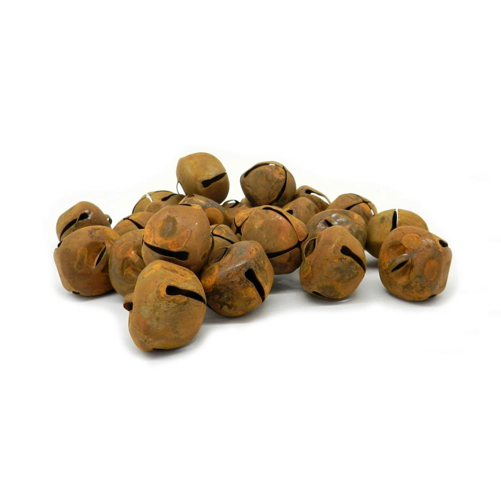 Country Primitive Craft Rusty Tin Jingle Bells for Crafting, Designing and Decorating, 1.2 Inch, Packages of 24