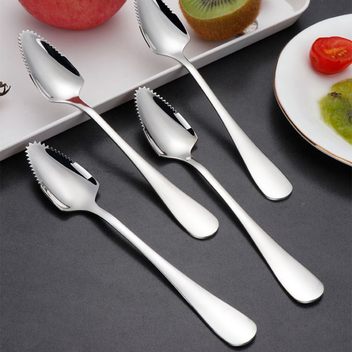 Rvs Grapefruit Lepel Dikke Dessert Lepel Gekarteld Edge Rvs Fruit Groente Thuis Kitchen Tools