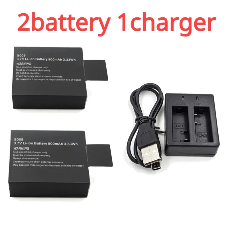 Batería de iones de litio recargable de 3,7 V y 900mAh para SJ4000 SJ5000 SJ6000 WIFi SJCAM cámara de acción deportiva DV SJ batería dedicada: Verde