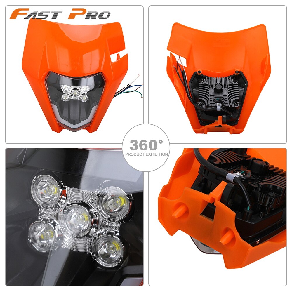 Faro LED para motocicleta faro linterna para cabeza para KTM EXC EXCF SX SXF XC XCF XCW XCFW TPI 125, 150, 250, 300, 350, 450, 530 MX ADV-