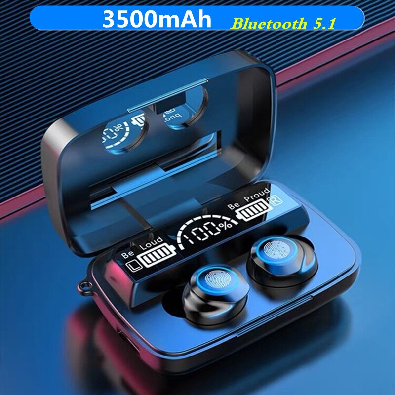 TWS Bluetooth 5.1 Earphones 3500mAh Charging Box Wireless Headphone 9D Stereo Sports Waterproof Earbuds Headsets With Microphone