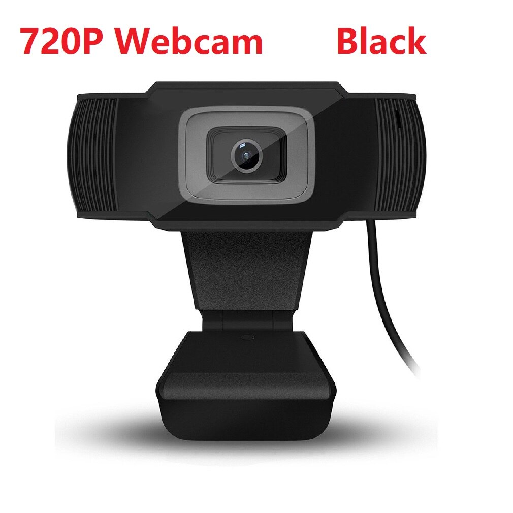 30 grader roterbar 2.0 hd webcam 1080p usb kamera videooptagelse web kamera med mikrofon til pc-computer: 720p- sorte