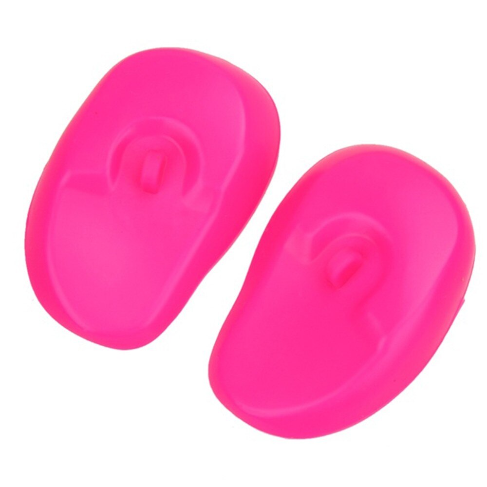 2 Pcs Salon Haarverf Clear Blue Siliconen Oor Cover Shield Kapper Geen Kleuring Oorbeschermers Bescherm Oren Fearless Verven: Pink