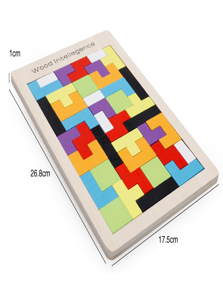 Enfants jouets éducatifs en bois Tetris jeu coulissant Puzzle jouet bois Puzzle jouets astucieux conseil jouets Tetris correspondant jouet d'éclairage
