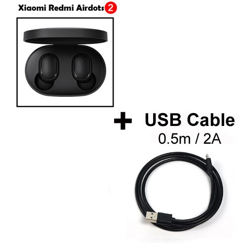 Xiaomi Redmi Airdots auricolare 2 TWS Stereo auricolare Senza Fili Bluetooth controllo Vocale 5.0 di riduzione del Rumore di Controllo: Add Cable