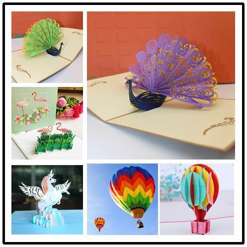 Carte de vœux en 3D pour festival paon | Carte pop-up pour anniversaire, carte de bénédiction de thanksgiving, carte postale d'invitation en papier pour fête