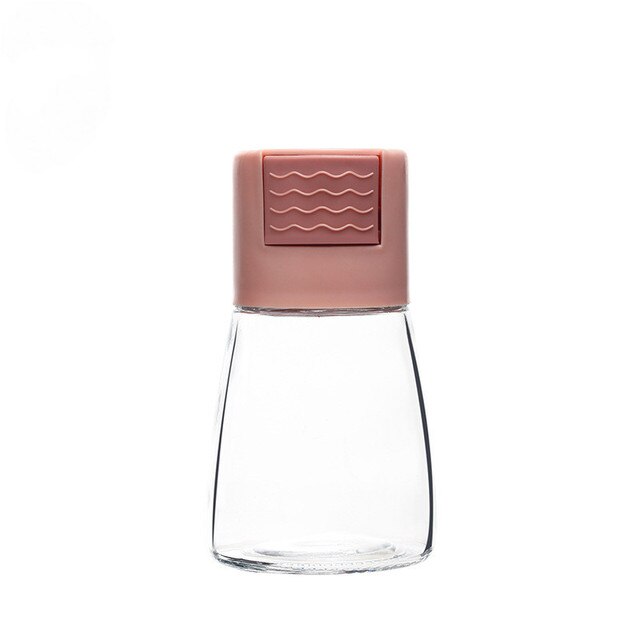 0.5g Metering Salt Shaker Push Sugar Bottle Spice Pepper Shaker Duster Salt Dispenser Seasoning Organizer Condiment Dispenser: Pink
