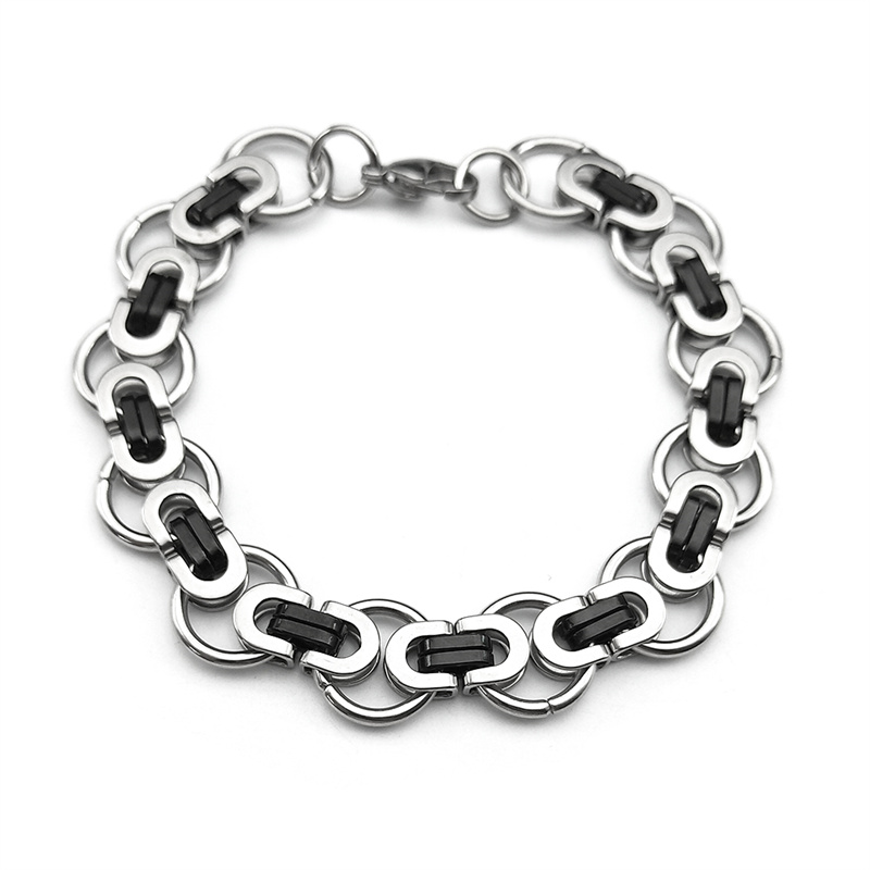 Hiphop Byzantijnse Ronde Ketting voor Vrouwen Mannen Goud Kleur Rvs Mannelijke Dikke Kettingen Sieraden kraag hombre: Staal Kleur