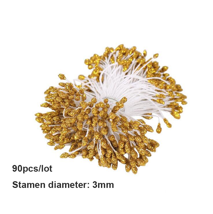 8/10/12/90/144 stücke Handwerk Blumen Materialien Diy Kasten Kranz Sammelalbum Staubblatt Beere Obst Bündel Gold Künstliche Pflanzen: Modell 6