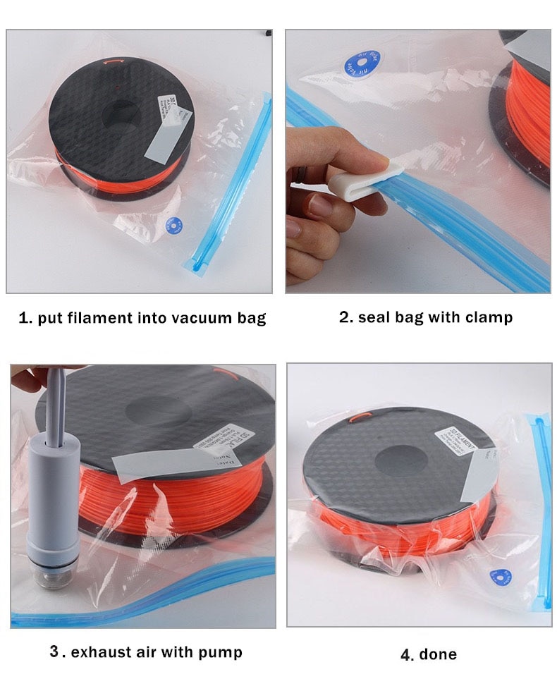 3D Printer Pla Abs Filament Vacuüm Opbergtas Filament Droger Bewaring Vochtigheid Slip Afdichting Zakken Dat Houden Filament Droog