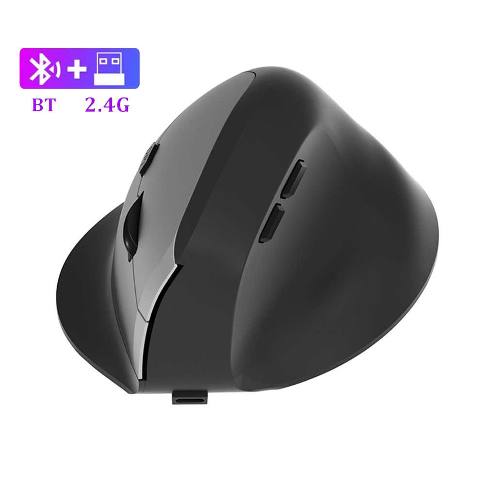 Bluetooth 5.1 Vertical Mouse Dual Mode 2.4G Wireless Mouse 600mAh Rechargeable Mice Silent Mouse 2400 DPI for Laptop Desktop: PURPLE