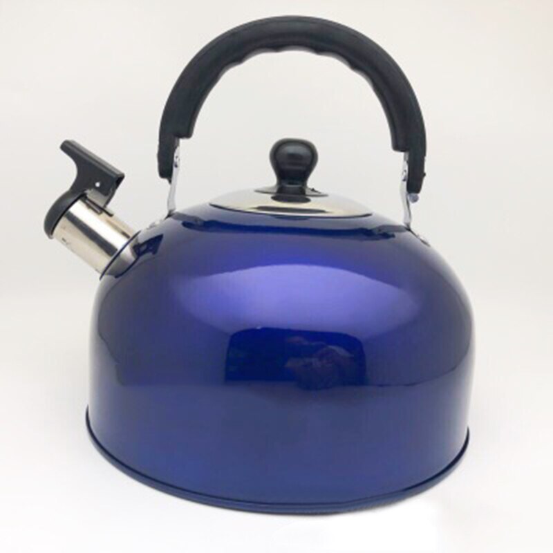 3L Rvs Whistling Water Waterkoker Theepot Elektrische Inductie Gas Kookplaten Kachel Top Roestbestendig Camping Outdoor: Blue