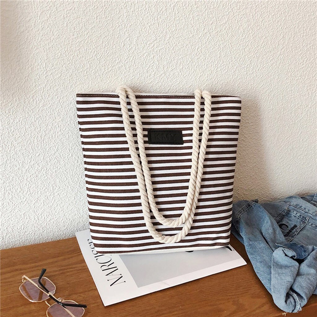 30 # Grote Capaciteit Riem Tas Voor Dames Streep Riem Tas Mode Grote Capaciteit Riem Tas canva Bag Trend Product Portemonnee: Brown