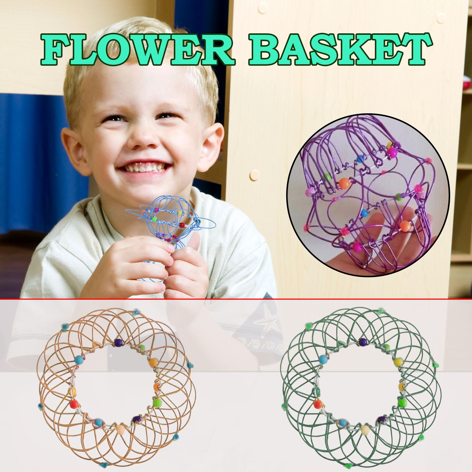 Decompressione Basket flessibile giocattoli per bambini Magic Iron Ring Soft Steel Toy Fidget Toys Antistress Антистресс: D