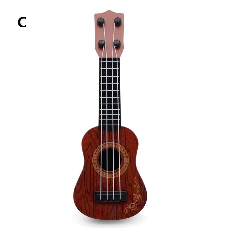 Mini guitare à 4 cordes, ukulélé, dessin coloré, musique, illumination, Instruments musicaux pour enfants, de noël et d&#39;anniversaire: C