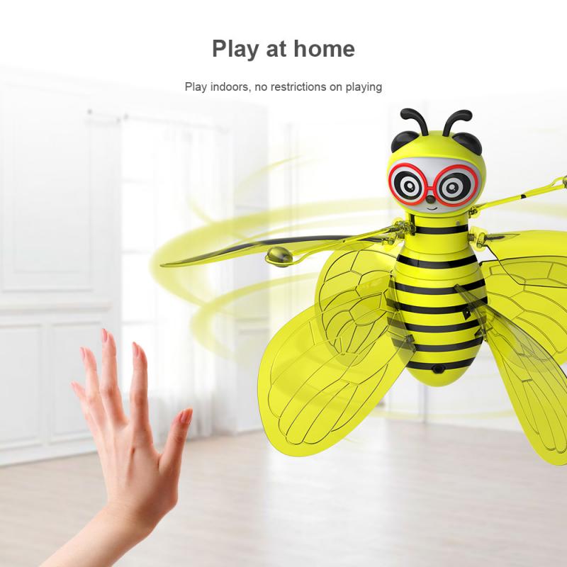 Gesture Sensor Bee Flying Vehicle Mini Bee Remote Control Toys Electronic Infrared Induction Aircraft