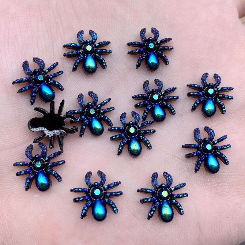 60Pcs Animal Art Designs Spider Sieraden Charmes Diy Halloween Decoraties Accessoires 13mm-B58