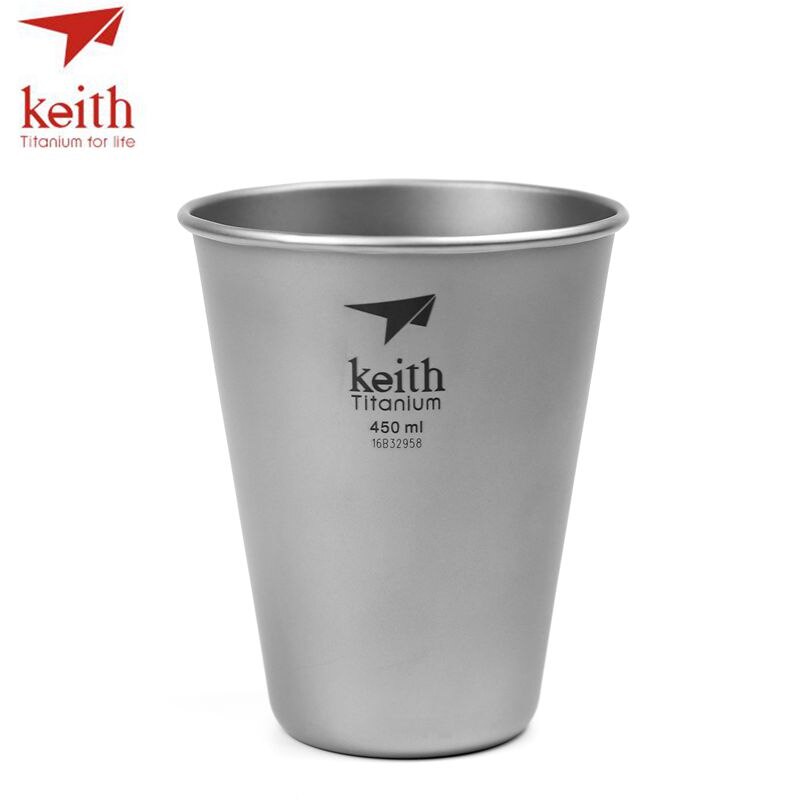 Keith Reinem Titan Bahre Becher Getränk draussen Camping Farbige Titan Kaffee Tassen Ultraleicht Reise Becher 350ml 450ml 40g 45g: 450ml