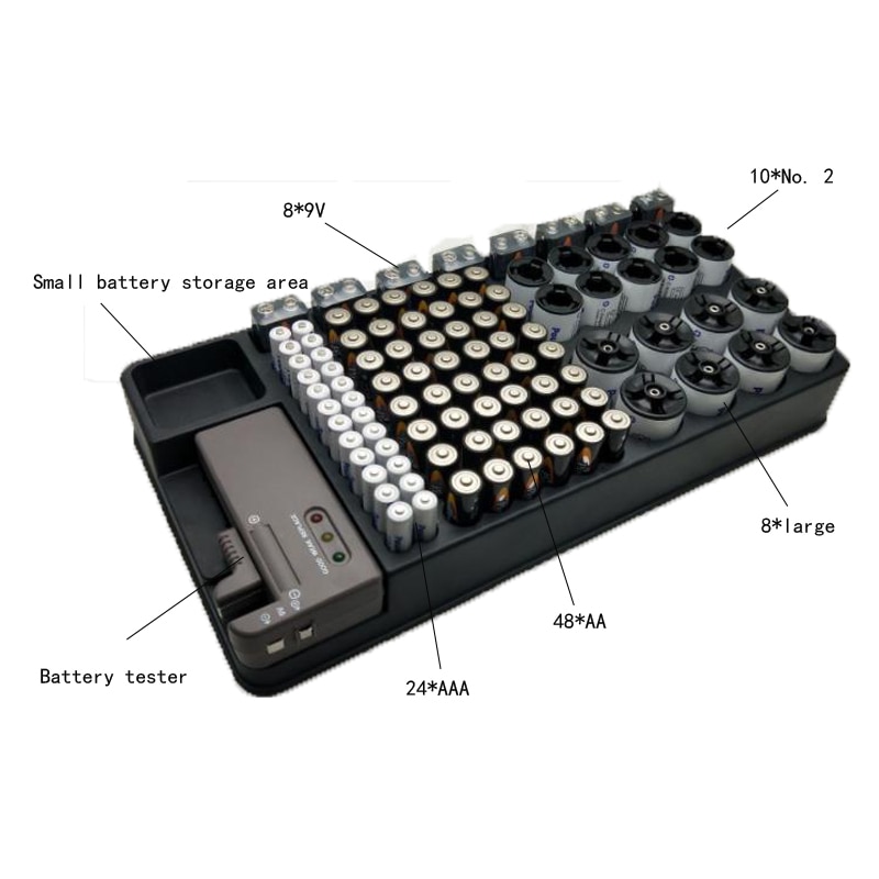 Fghgf Opslag Batterij Organizer Houder Batterij Case Houders Batterij Checker Voor Aaa Aa Cd 9V W/Tester rack Doos